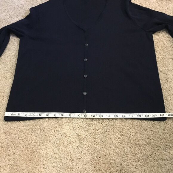 Alfred Dunner Retro 90s Button Up Two Fabric Cardigan - Picture 13 of 15